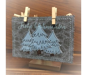 Stickdatei ITH - Postkarte Doodle Tannen